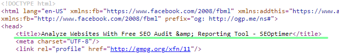 html title tag dalam sumber halaman